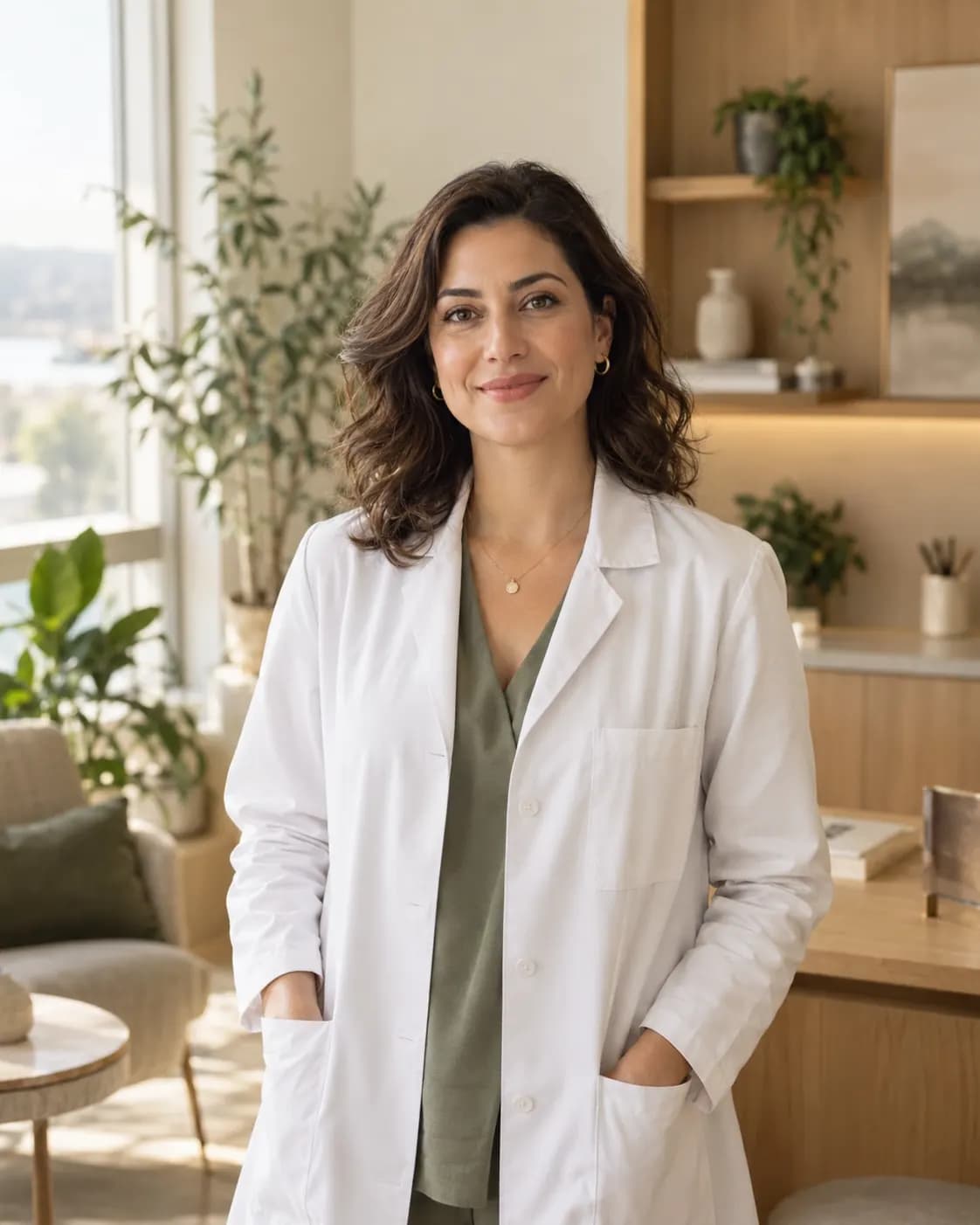 Gülümseyen bir sağlık profesyoneli